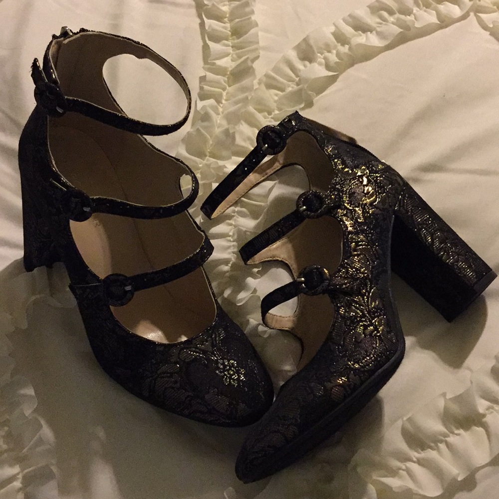 Black block heels